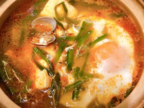 アサリの豆腐チゲ・スンドゥブ［韓国料理］